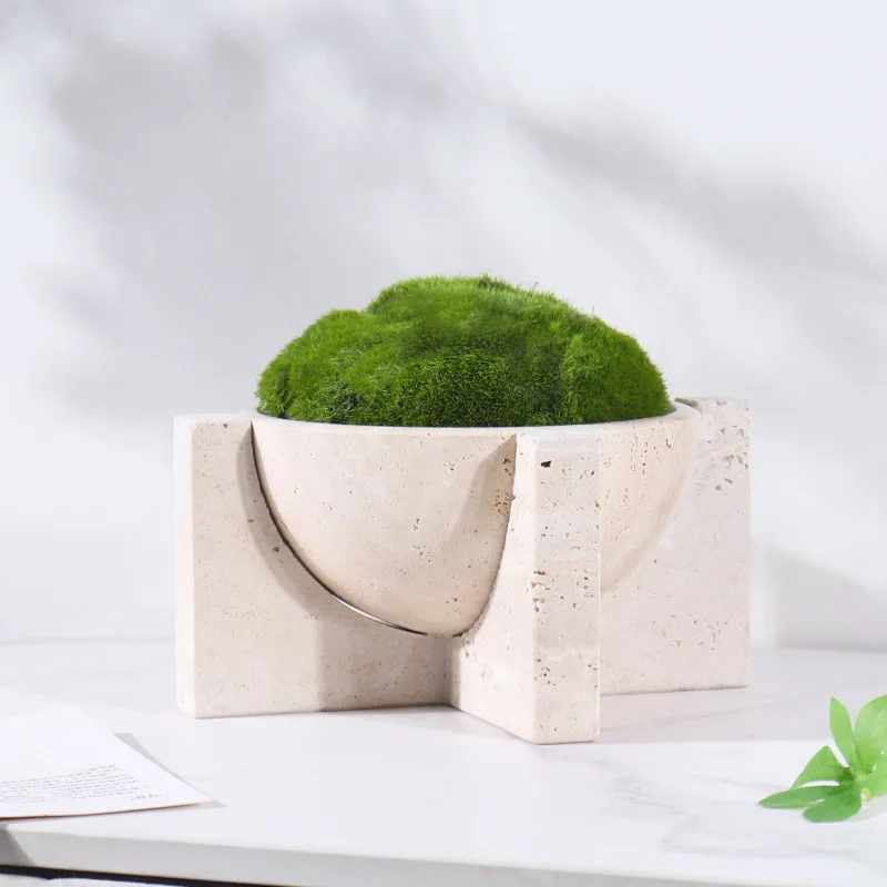 천연 대리석 화분 빈티지 트래버틴 테이블 장식 다육식물 - Aloe Vera Pot 리뷰 및 가격