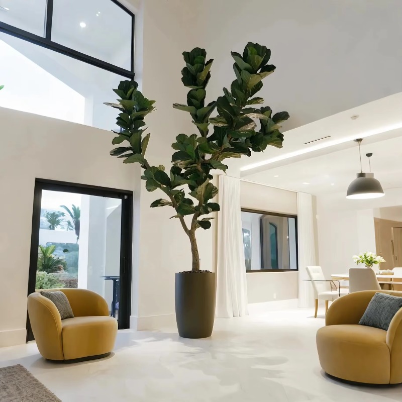 인공 식물 실내 화분 인공 나무 피들 리프 피그 나무  - Ficus Lyrata Tree 리뷰 및 가격