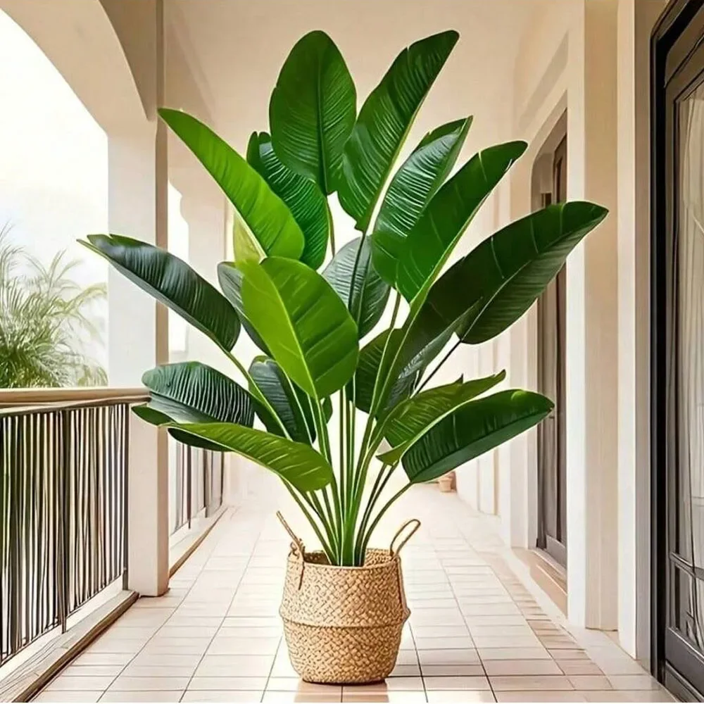 1개 18잎 인조 식물 대형 열대 야자수 가짜 바나나  - Dracaena Marginata 리뷰 및 가격